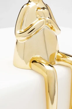 KARE Design Koriste-Esineet*Sitting Rabbit Heart Jänis, Pupu, Koriste-esine Kulta 29cm