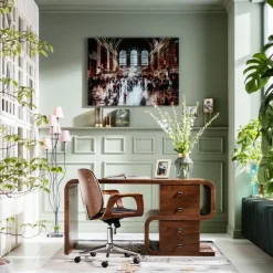 KARE Design Työpöydät*Soft Snake Työpöytä, Toimistopöytä, Pähkinä 150x70cm