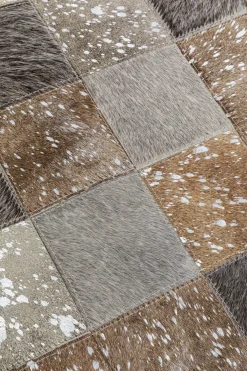 KARE Design Matot*Squares Lehmännahka Matto Ruskea/harmaa 120x180cm