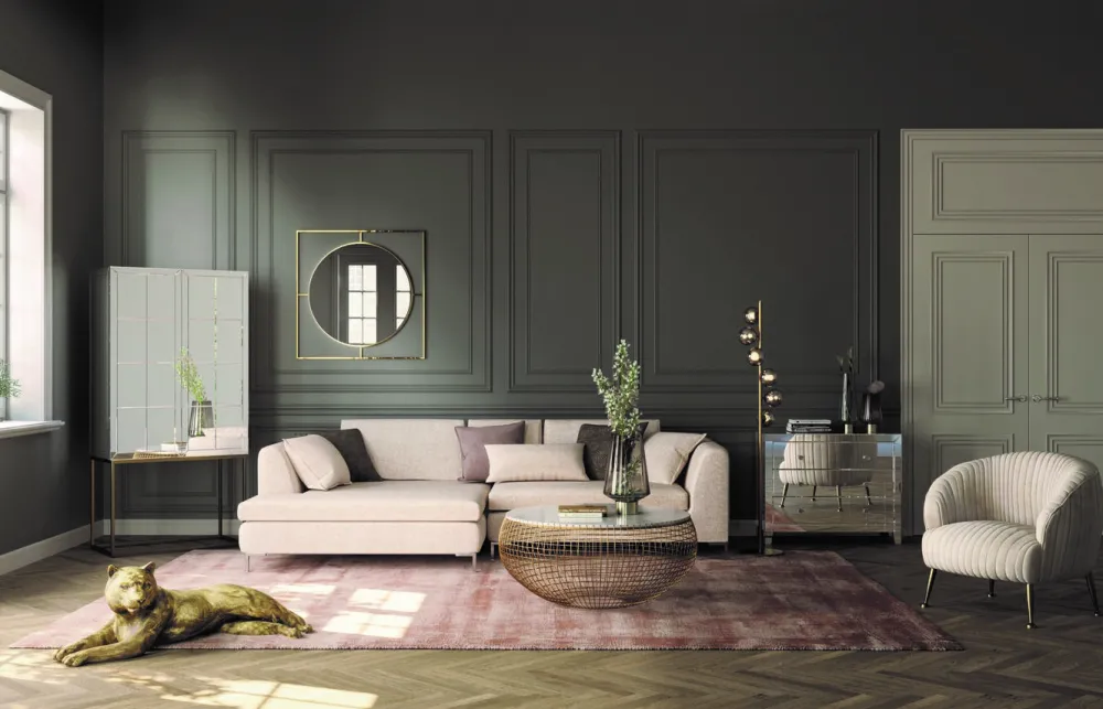 KARE Design Peilit*Stanford Frame Peili, Kulta Ø90cm