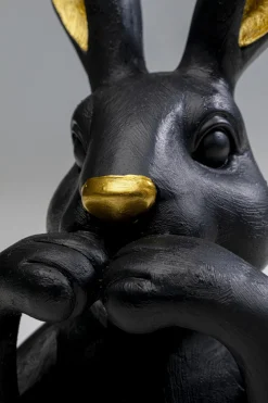 KARE Design Koriste-Esineet*Sweet Rabbit Jänis, Pupu Koriste-esine Musta 23cm