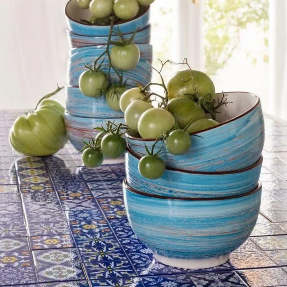 KARE Design Mukit*Swirl Blue Kulho, Sininen Ø14cm