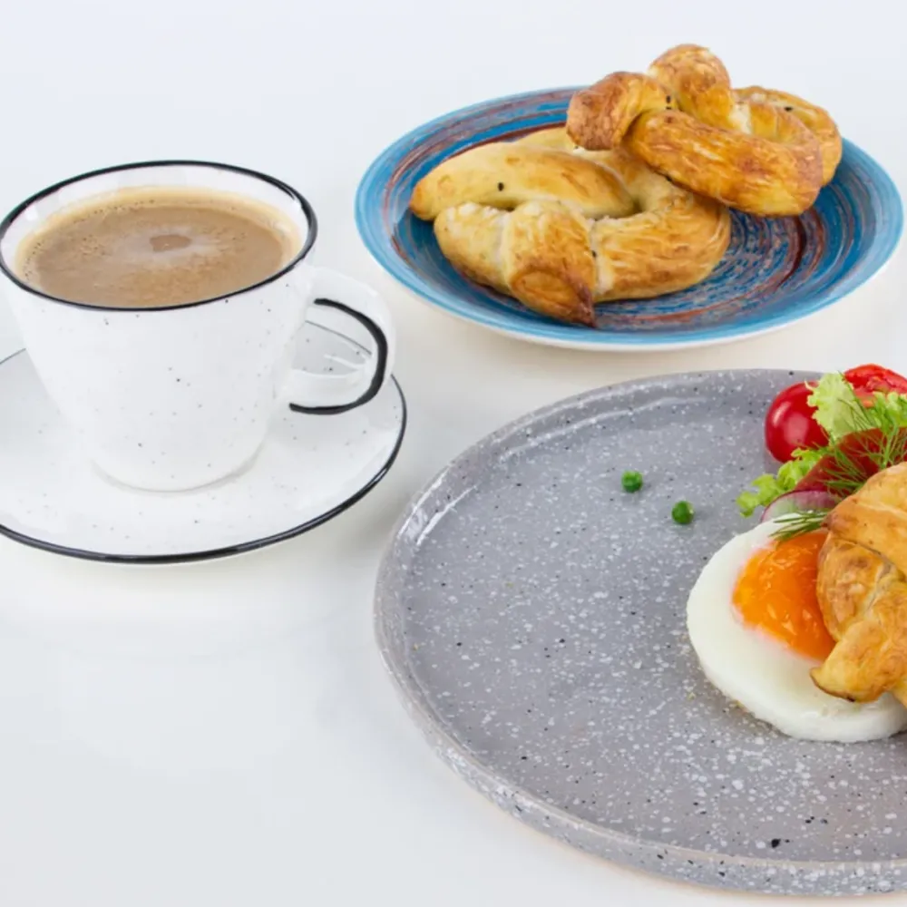 KARE Design Lautaset*Swirl Blue Syvä Lautanen, Sininen Ø21cm