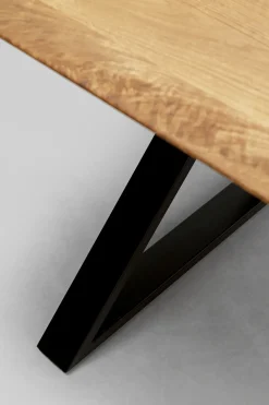 KARE Design Pöydät*Symphony Ruokapöytä - Tammi, Ristikkojalka Musta 180x90cm