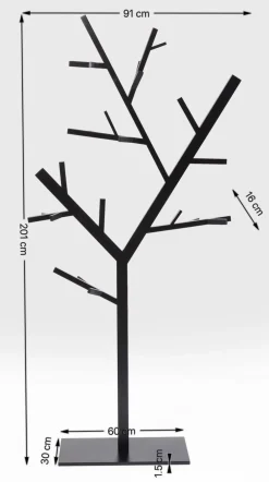 KARE Design Jalalliset Vaatenaulakot*Technical Tree Vaatenaulakko, Musta
