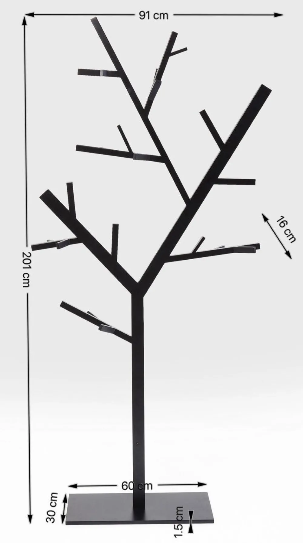KARE Design Jalalliset Vaatenaulakot*Technical Tree Vaatenaulakko, Musta