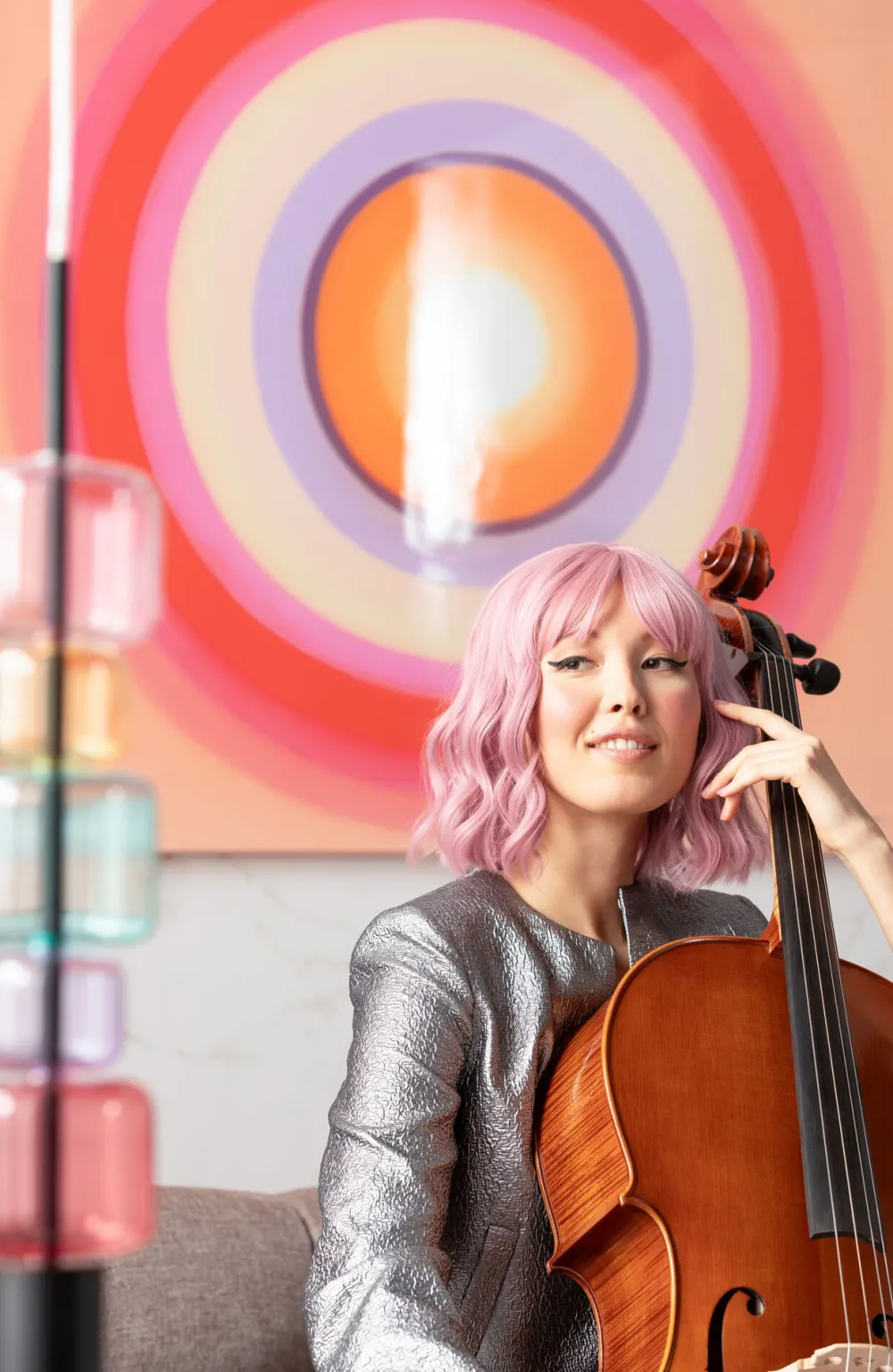 KARE Design Taulut|Olohuone*Tendency Circle Pink Canvas Taulu 120x120cm