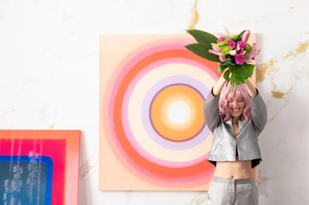 KARE Design Taulut|Olohuone*Tendency Circle Pink Canvas Taulu 120x120cm