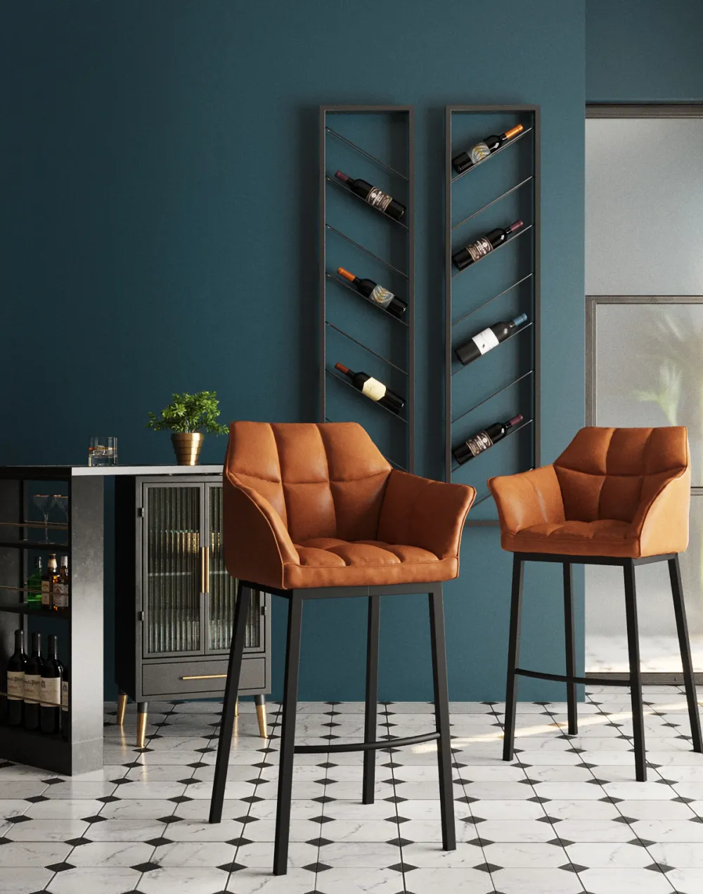 KARE Design Baarituolit*Thinktank Quattro Baarituoli, Ruskea