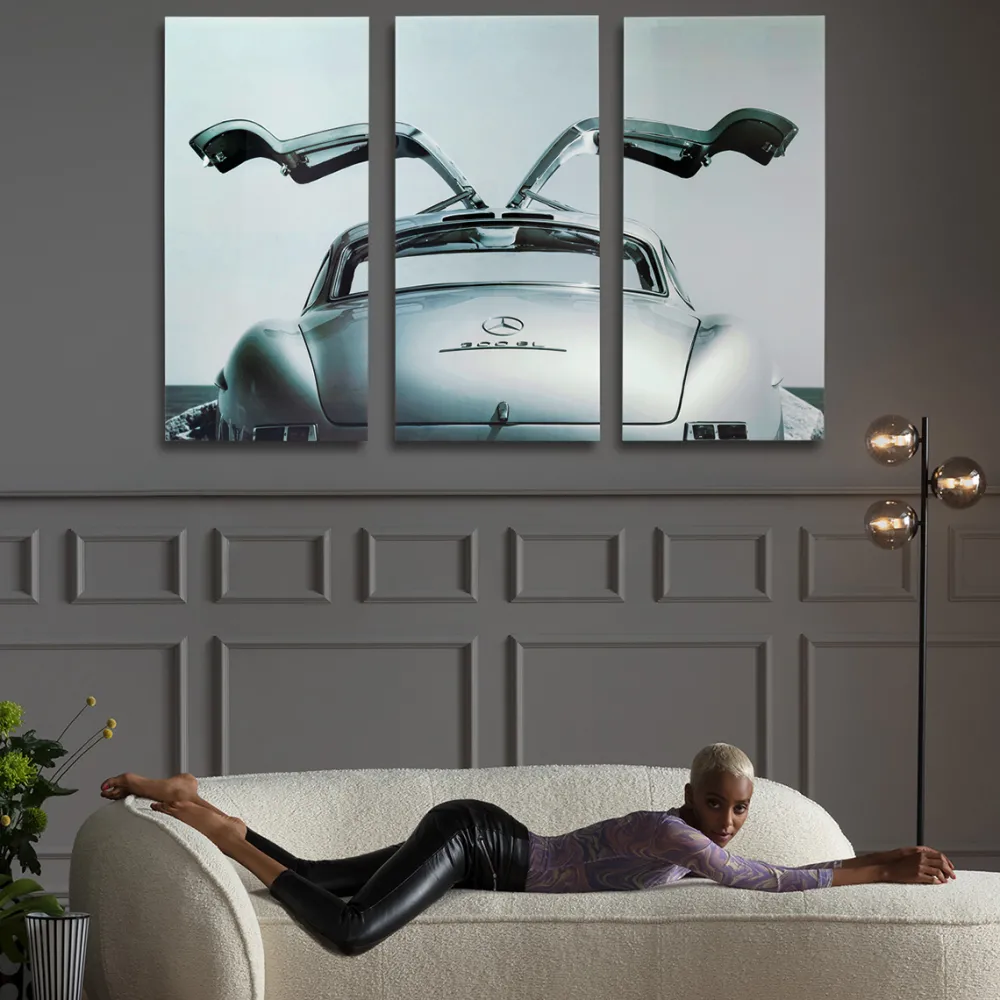 KARE Design Taulut*Triptychon Oldtimer Taulu, Musta 240x160cm