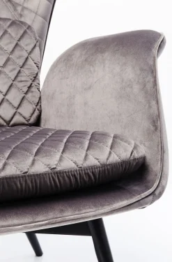 KARE Design Nojatuolit*Tudor Nojatuoli, Samettia, Hopeanharmaa