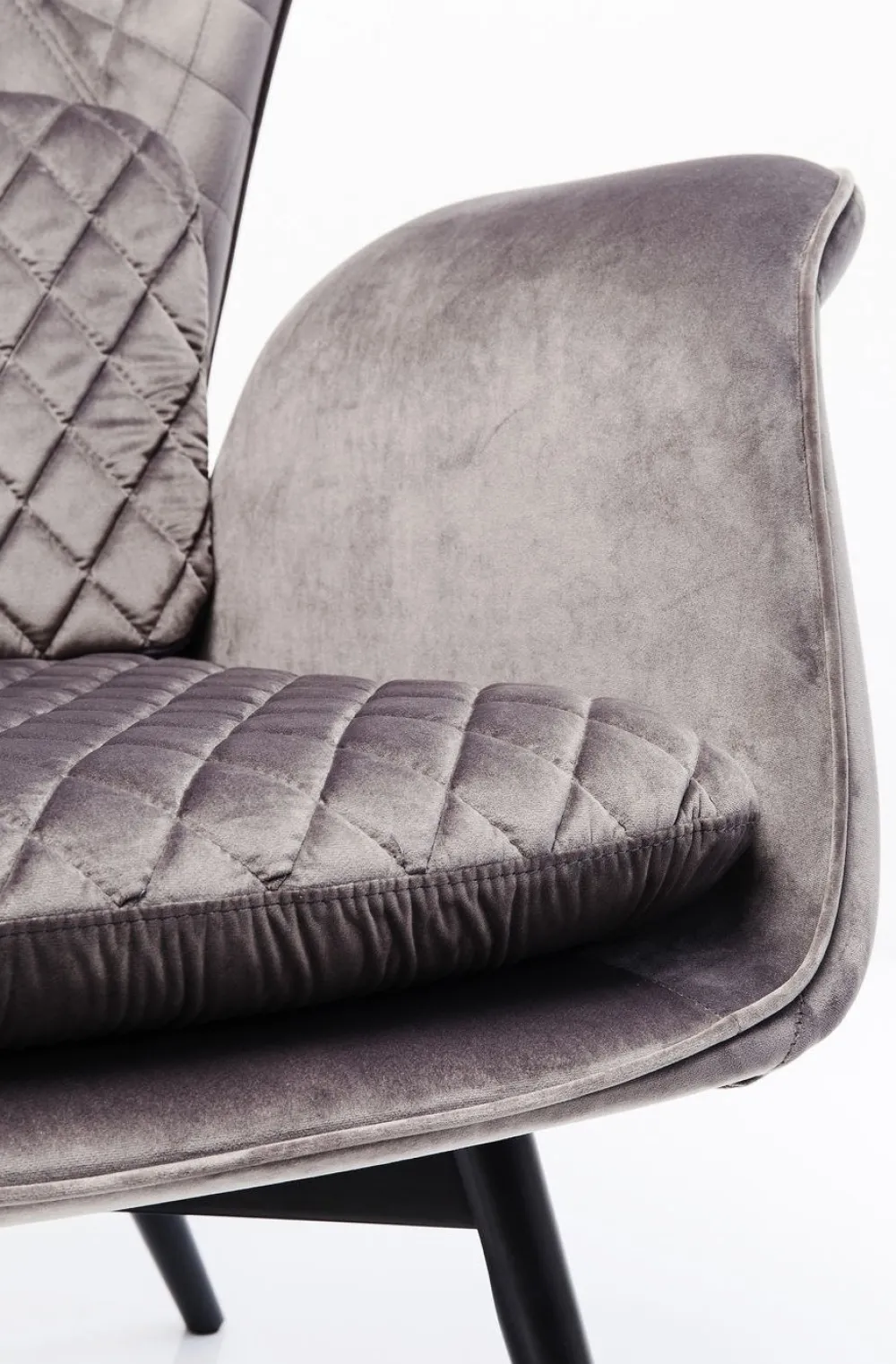 KARE Design Nojatuolit*Tudor Nojatuoli, Samettia, Hopeanharmaa