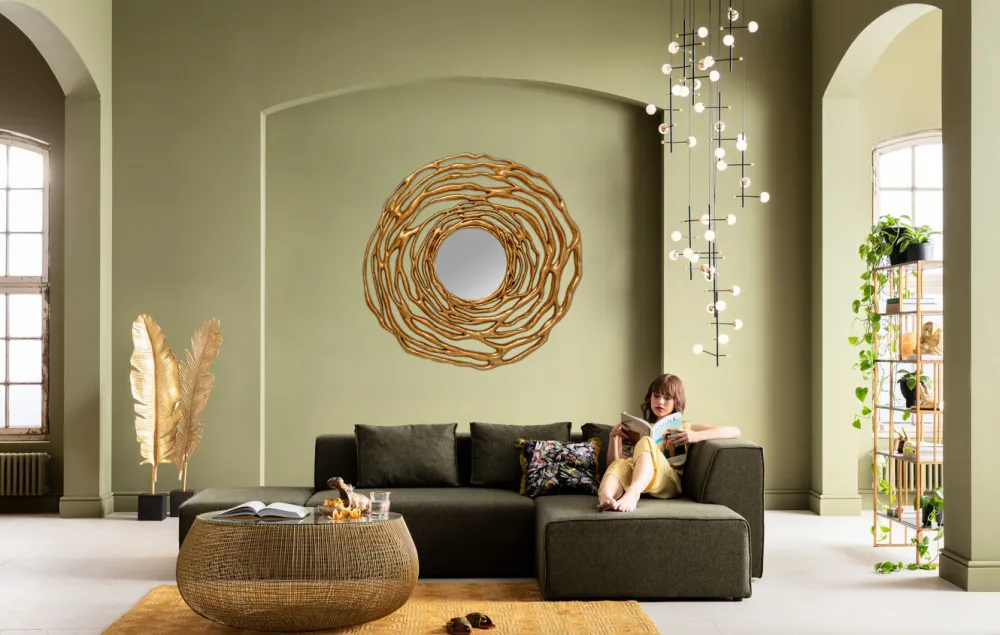 KARE Design Peilit*Twiggy Seinäpeili, Kulta Ø121cm