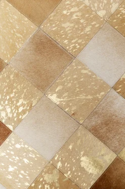 KARE Design Matot*Vegas Matto, Lehmännahkaa, Beige/kulta 170x240cm