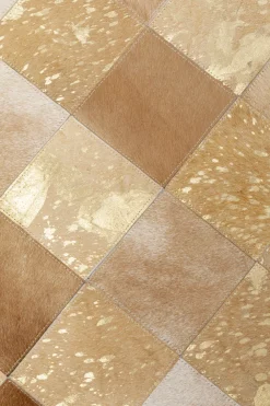 KARE Design Matot*Vegas Matto, Lehmännahkaa, Beige/kulta 170x240cm