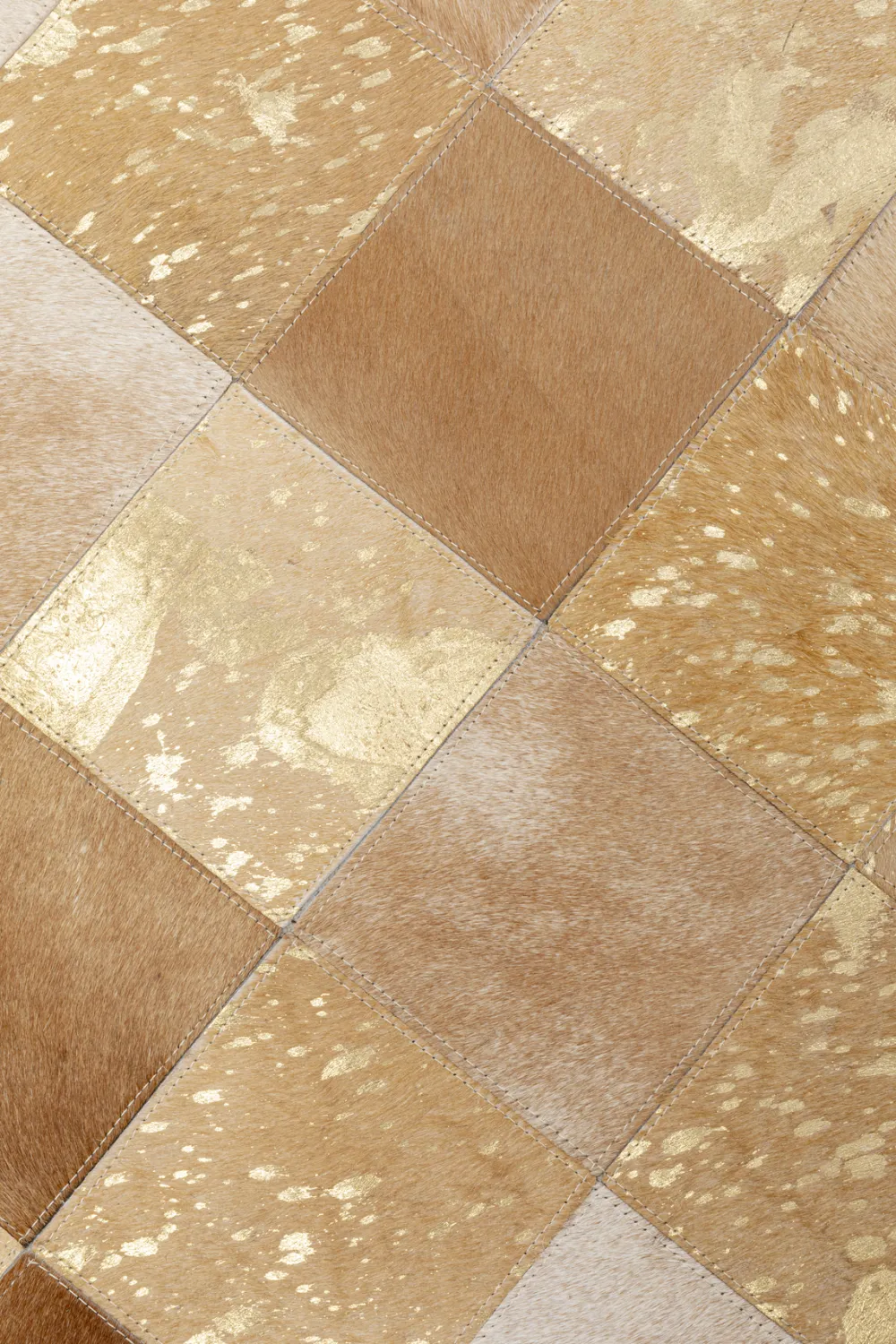 KARE Design Matot*Vegas Matto, Lehmännahkaa, Beige/kulta 170x240cm