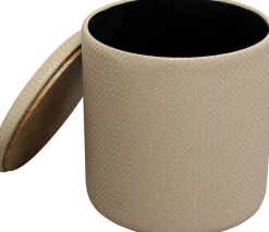 KARE Design Rahit Ja Jakkarat*Venezia Palli, Rahi Säilytyslokerolla, Kermanvärinen Ø40cm