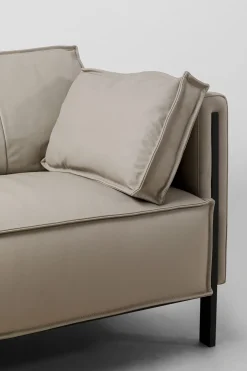 KARE Design Sohvat*Victor 3-istuttava Sohva - Nahkaa, Harmaa 233cm