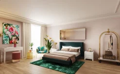 KARE Design Jalalliset Vaatenaulakot*VIP Baggage Trolley Vegas Matkalaukkuvaunu, Kulta