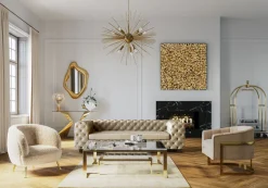 KARE Design Jalalliset Vaatenaulakot*VIP Baggage Trolley Vegas Matkalaukkuvaunu, Kulta