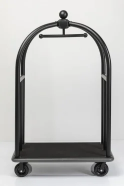 KARE Design Jalalliset Vaatenaulakot*VIP Baggage Trolley Vegas Matkalaukkuvaunu, Matta Musta