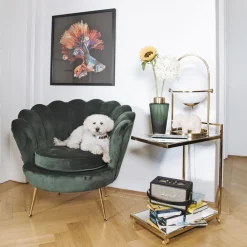 KARE Design Nojatuolit*Water Lily Nojatuoli, Kulta, Tummanvihreä