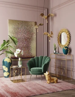 KARE Design Nojatuolit*Water Lily Nojatuoli, Kulta, Tummanvihreä