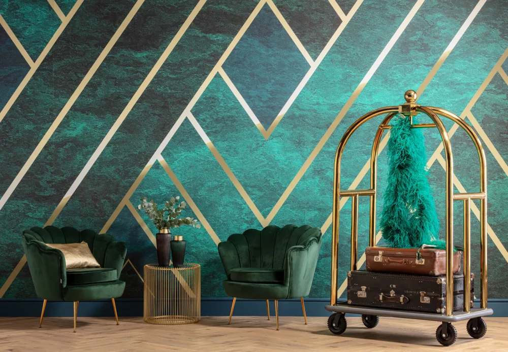 KARE Design Nojatuolit*Water Lily Nojatuoli, Kulta, Tummanvihreä