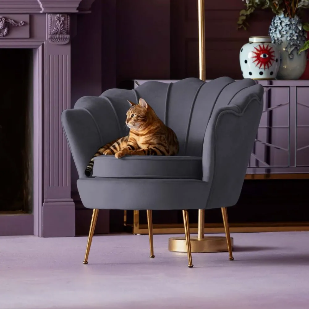 KARE Design Nojatuolit*Water Lily Nojatuoli, Kulta, Harmaa