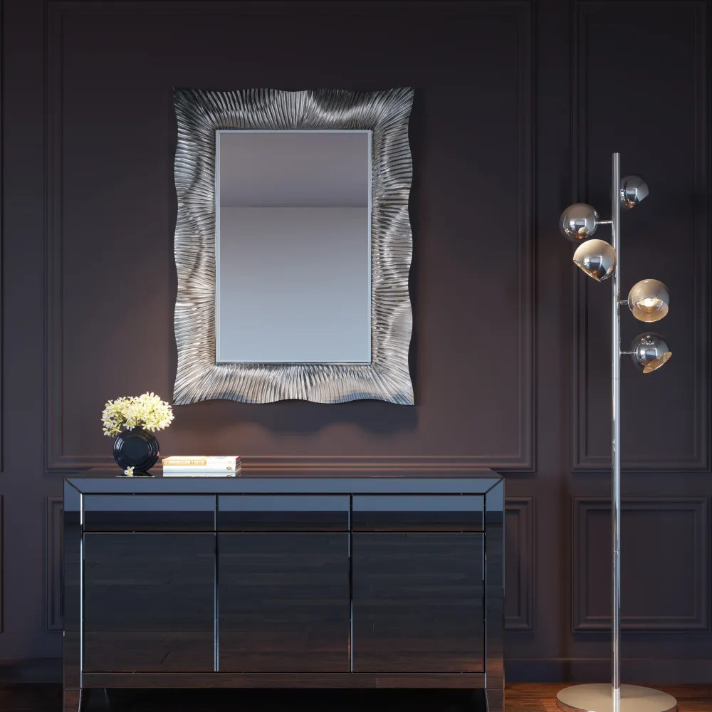 KARE Design Peilit*Wavy Seinäpeili, Hopea 94x124cm