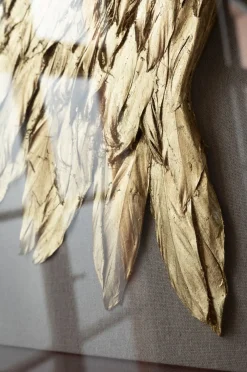 KARE Design Seinäkoristeet*Wings Siivet Seinäkoriste - Kulta, Valkoinen 120x120cm