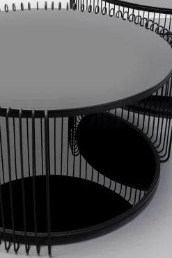 KARE Design Sohvapöydät|Olohuone*Wire Double Black Sohvapöytä Lasia Ja Metallia Musta (2/Setti)