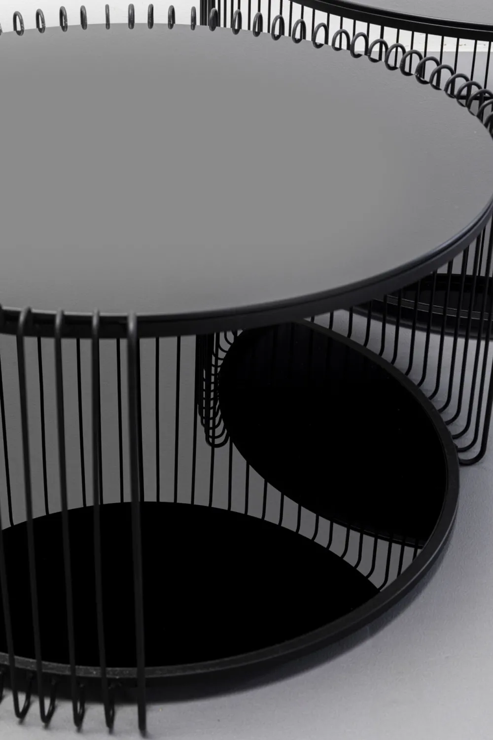 KARE Design Sohvapöydät|Olohuone*Wire Double Black Sohvapöytä Lasia Ja Metallia Musta (2/Setti)