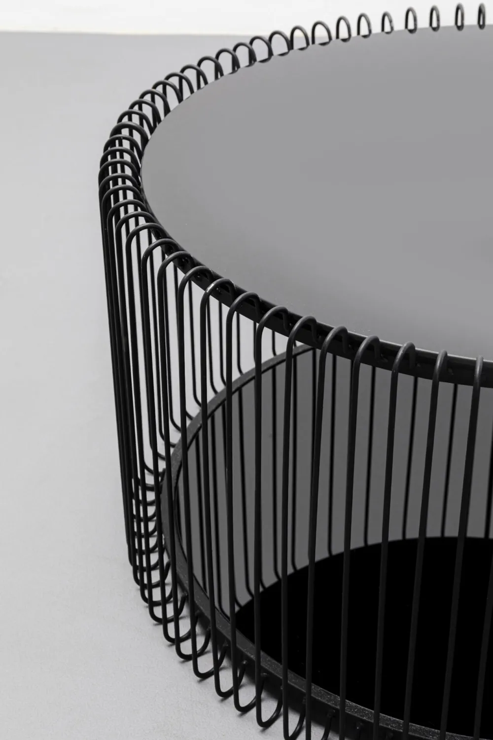 KARE Design Sohvapöydät|Olohuone*Wire Double Black Sohvapöytä Lasia Ja Metallia Musta (2/Setti)