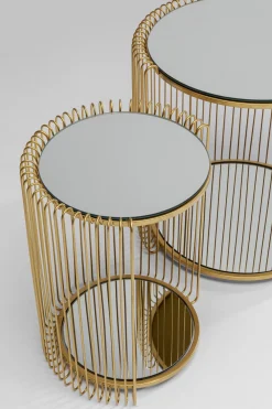 KARE Design Sohvapöydät|Olohuone*Wire Double Sivupöytä, Messinki (2/Setti)