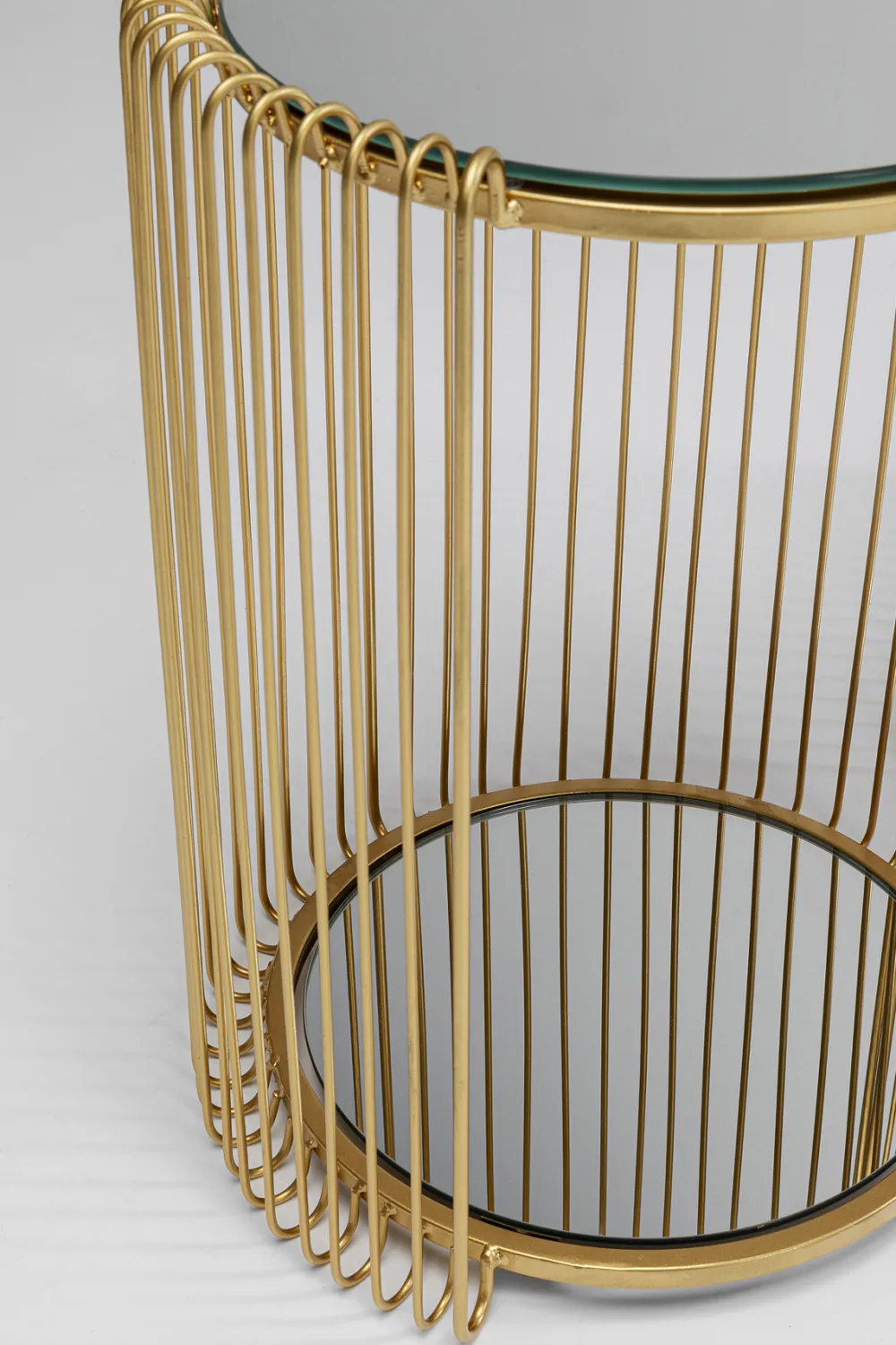 KARE Design Sohvapöydät|Olohuone*Wire Double Sivupöytä, Messinki (2/Setti)