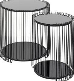 KARE Design Sohvapöydät*Wire Double Sivupöytä, Musta (2/Setti)