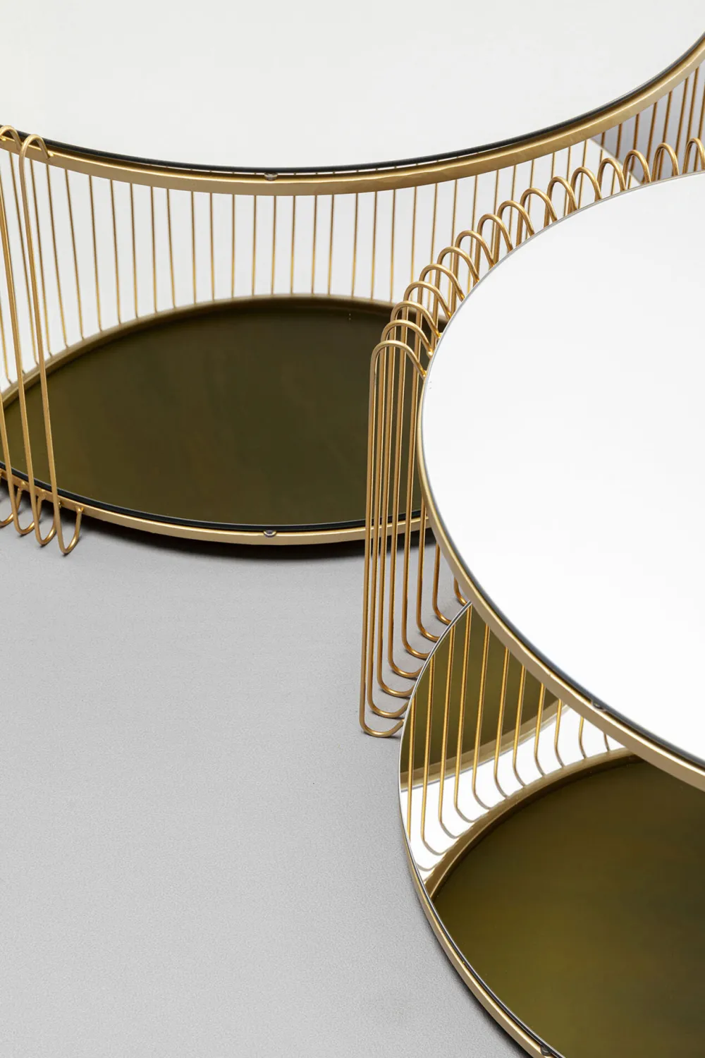 KARE Design Sohvapöydät|Olohuone*Wire Double Sohvapöytä, Messinki (2/Setti)