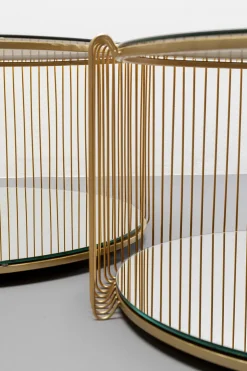 KARE Design Sohvapöydät|Olohuone*Wire Double Sohvapöytä, Messinki (2/Setti)