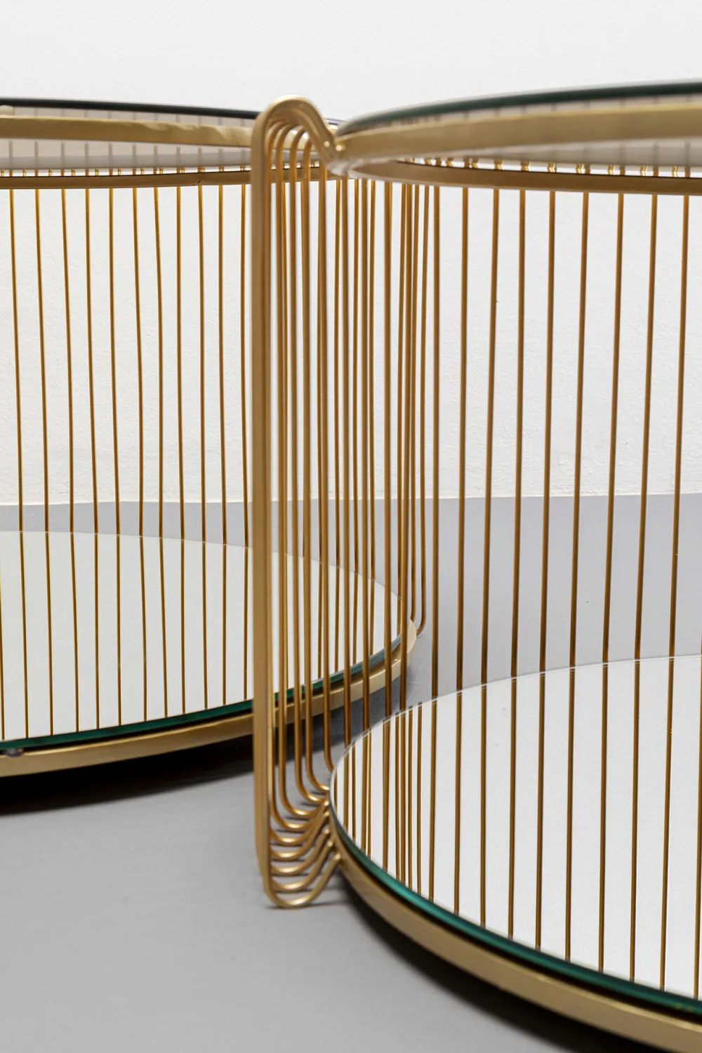 KARE Design Sohvapöydät|Olohuone*Wire Double Sohvapöytä, Messinki (2/Setti)