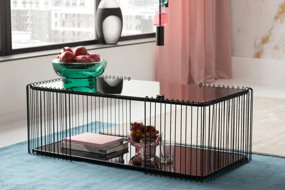 KARE Design Sohvapöydät*Wire Double Sohvapöytä Musta 120x60cm