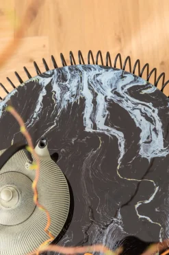 KARE Design Sohvapöydät|Olohuone*Wire Glass Marble Sohvapöytä - Marmorilasi, Musta (2/Setti)