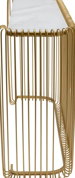 KARE Design Konsolipöydät Ja Sivupöydät*Wire Konsolipöytä - Marmorikuvioitu Lasi, Kulta 142x89cm