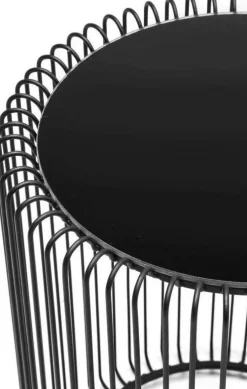 KARE Design Sohvapöydät*Wire Sivupöytä, Musta Ø44cm (2/Setti)