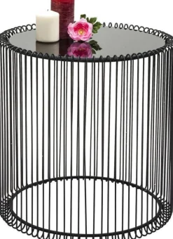 KARE Design Sohvapöydät*Wire Sivupöytä, Musta Ø44cm (2/Setti)
