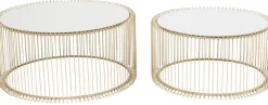 KARE Design Sohvapöydät|Olohuone*Wire Sohvapöytä, Messinki (2/Setti)