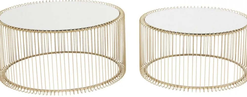 KARE Design Sohvapöydät|Olohuone*Wire Sohvapöytä, Messinki (2/Setti)