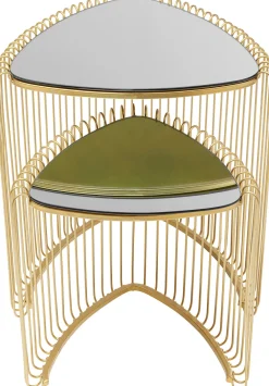 KARE Design Sohvapöydät|Olohuone*Wire Triangle Sivupöytä, Kulta (2/Setti)