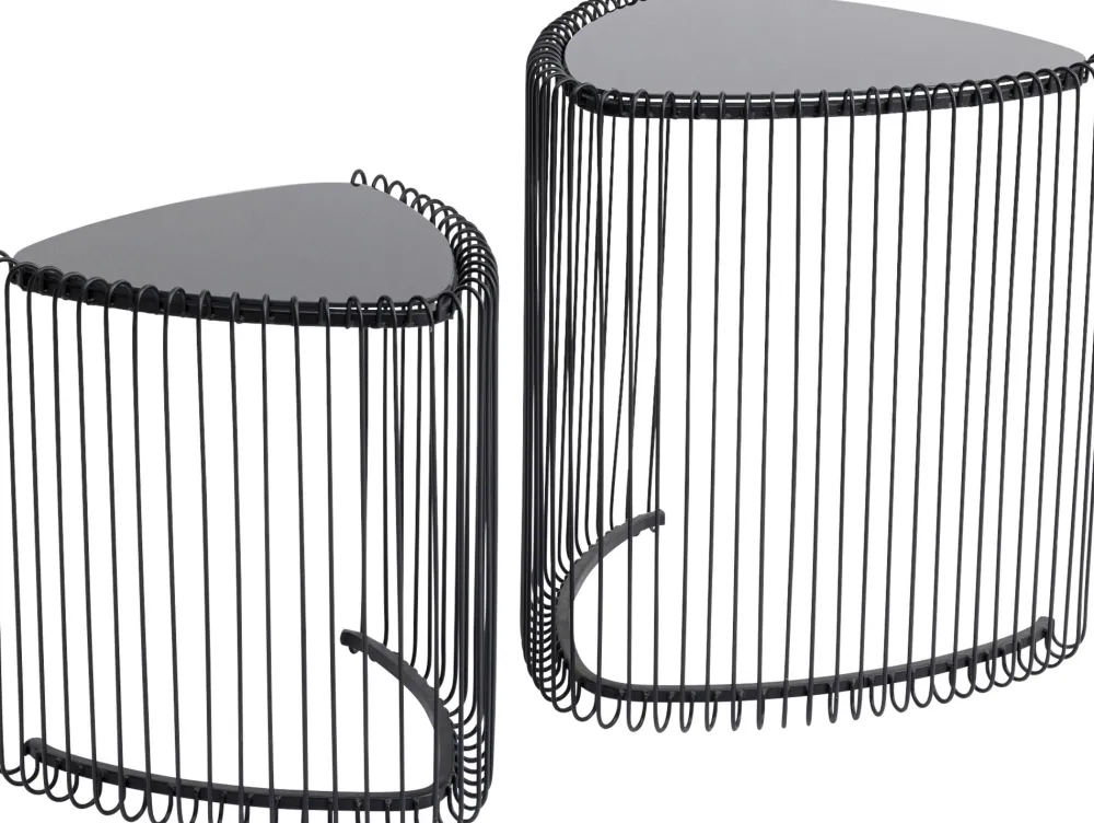 KARE Design Sohvapöydät|Olohuone*Wire Triangle Sivupöytä, Musta (2/Setti)