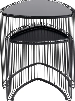 KARE Design Sohvapöydät|Olohuone*Wire Triangle Sivupöytä, Musta (2/Setti)